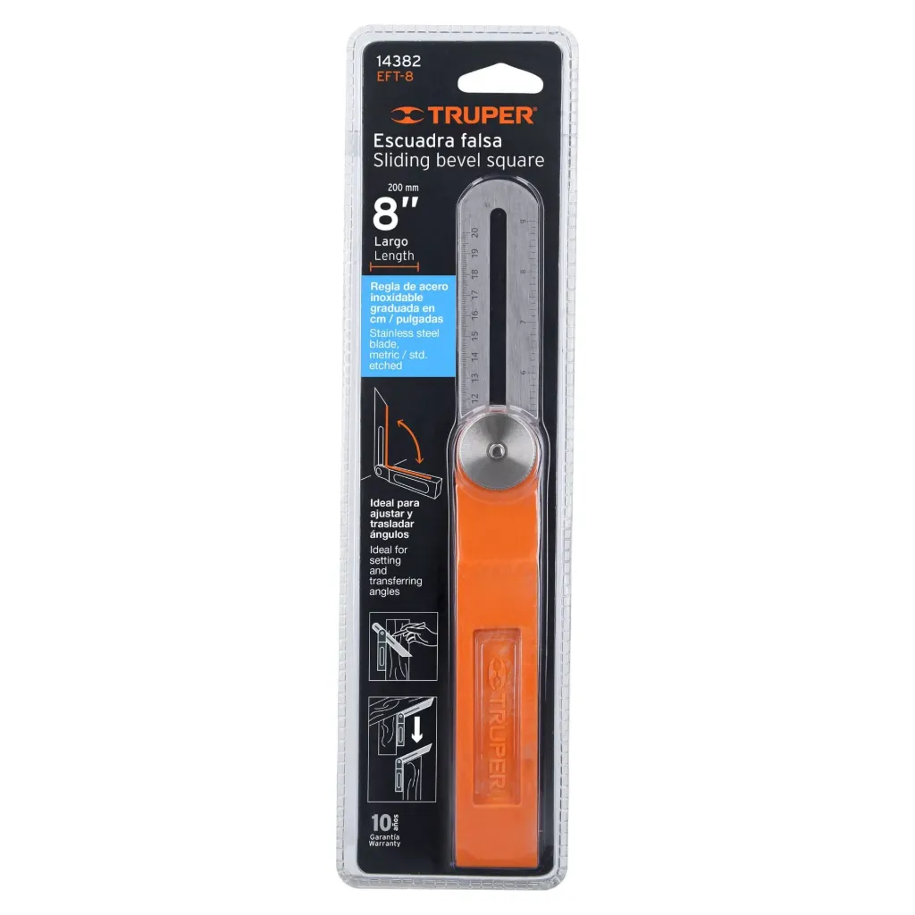 FALSA ESCUADRA 8" MANGO DE PLÁSTICO - TRUPER