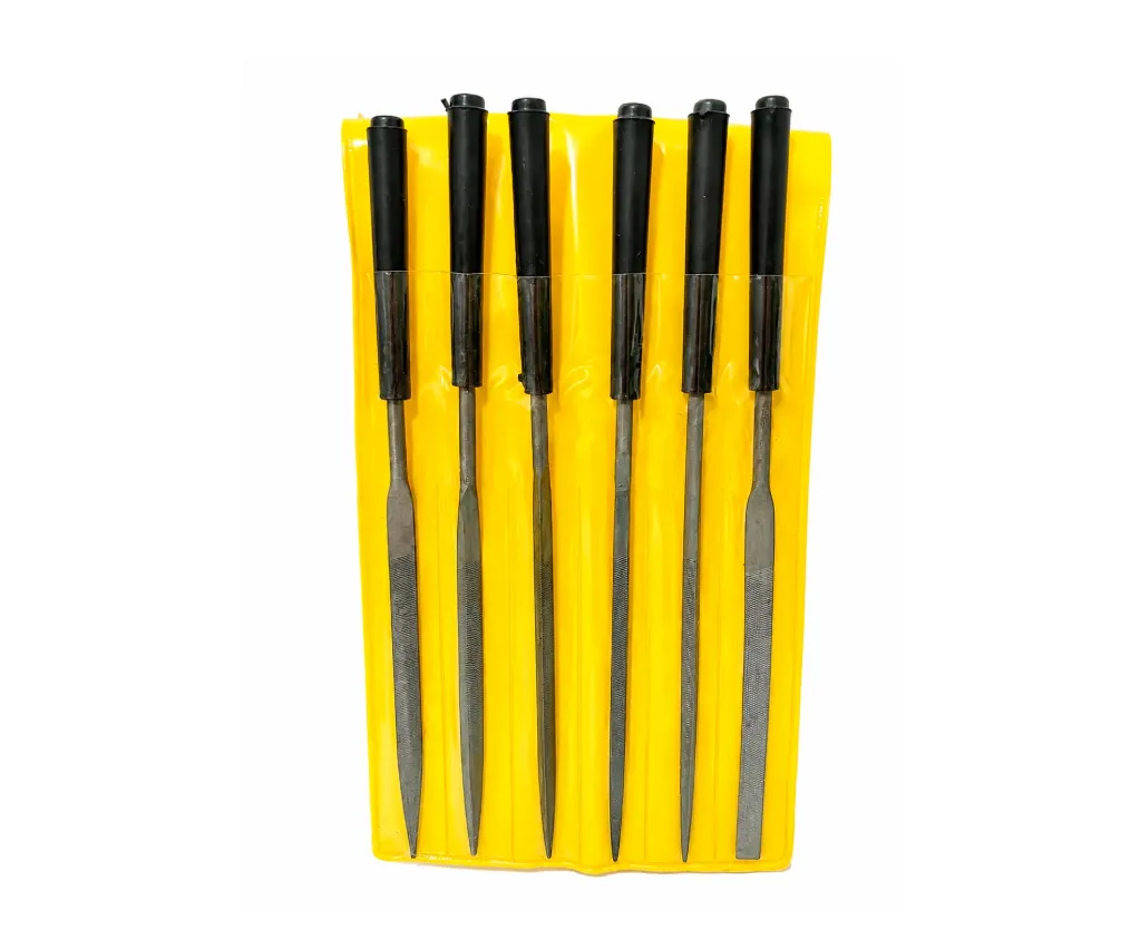JUEGO 6 PIEZAS LIMA PARA JOYERIA MANGO NEGRO 3X140MM - ECO