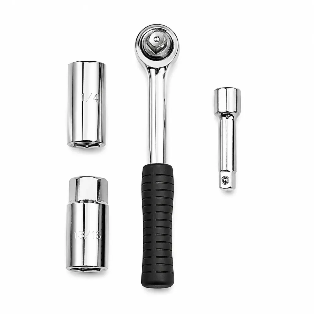 JUEGO RATCHET SACA BUJIA MAS TRES COPAS - ECO
