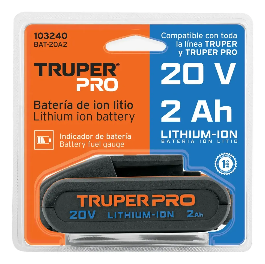 BATERIA ION LITIO 20V 2AH TRUPER PRO