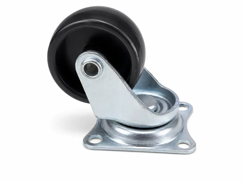 RODACHIN GIRATORIO PLANO ESQUINERO NEGRO 1"