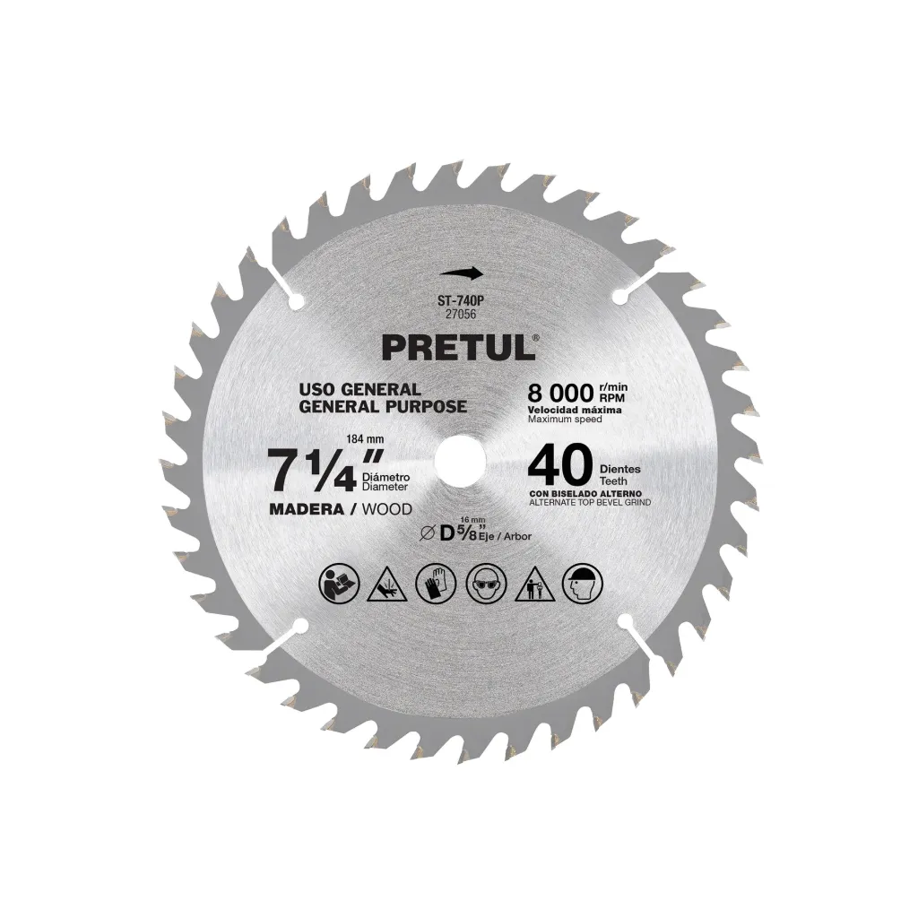 DISCO SIERRA 7-1/4" 40D PARA MADERA - PRETUL