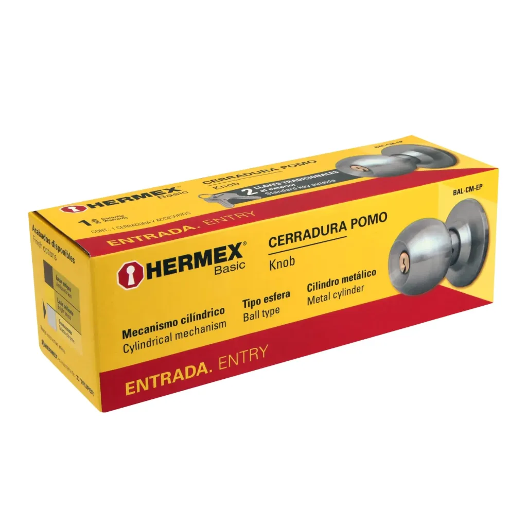 CHAPA ENTRADA PRINCIPAL POMO - CROMO MATE - HERMEX
