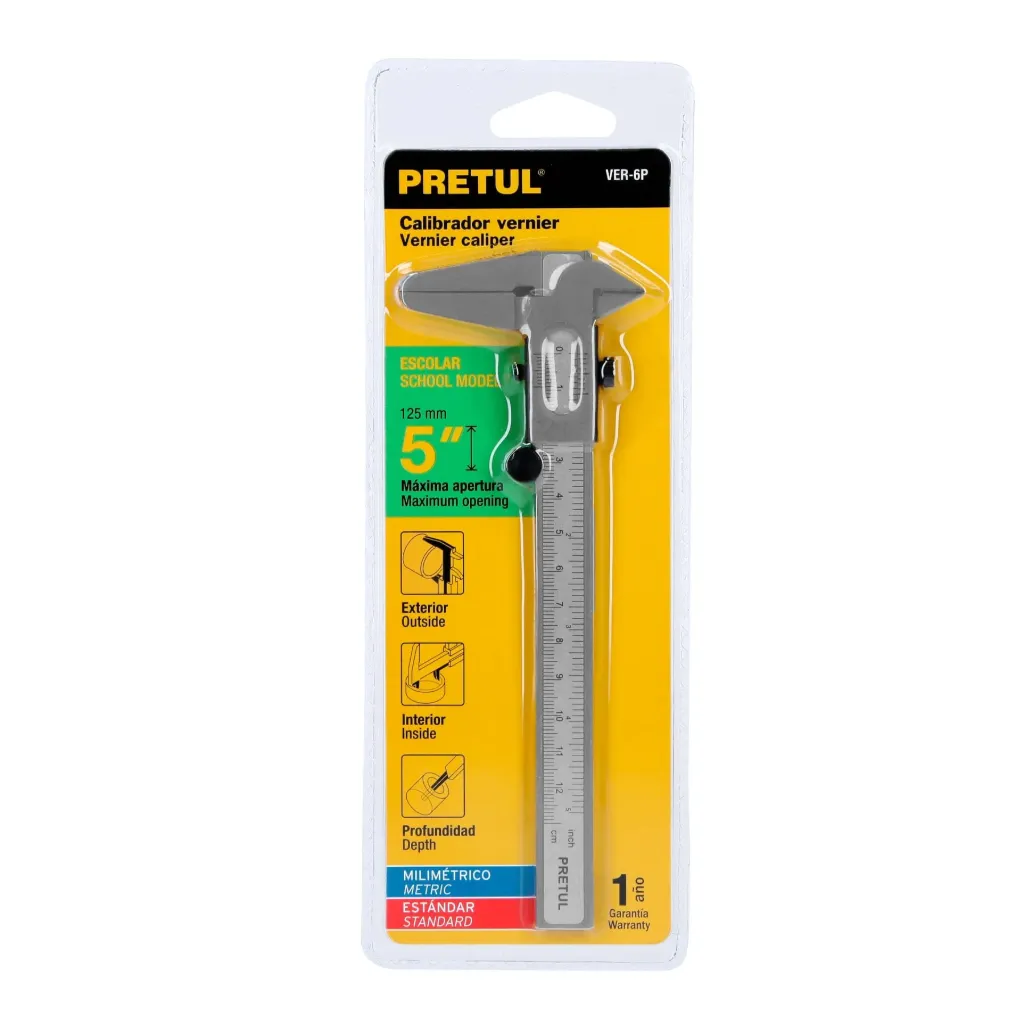 CALIBRADOR PIE DE REY ESCOLAR 5" VER-6P - PRETUL