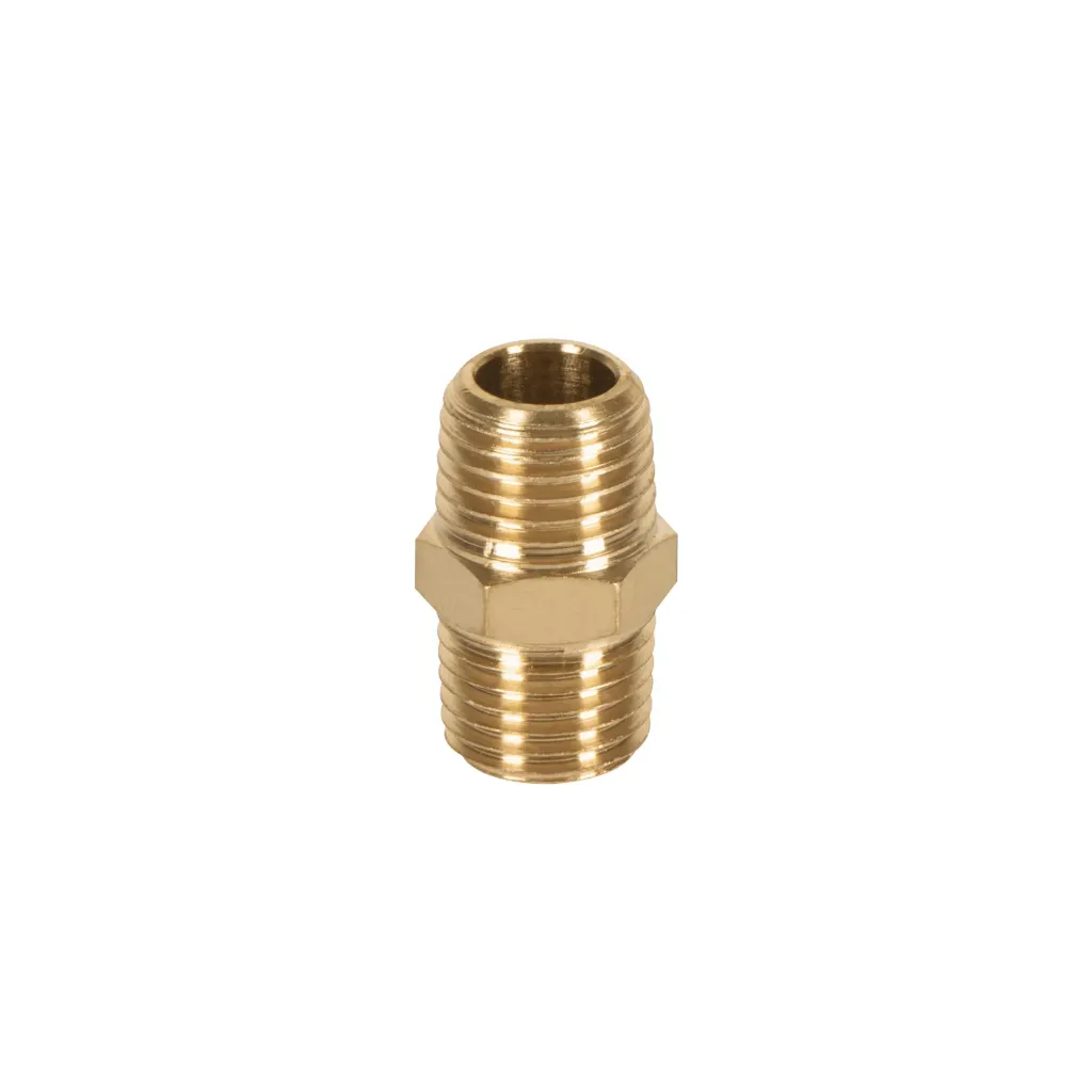 NIPLE DE LATÓN MACHO-MACHO 1/4" NPT - TRUPER