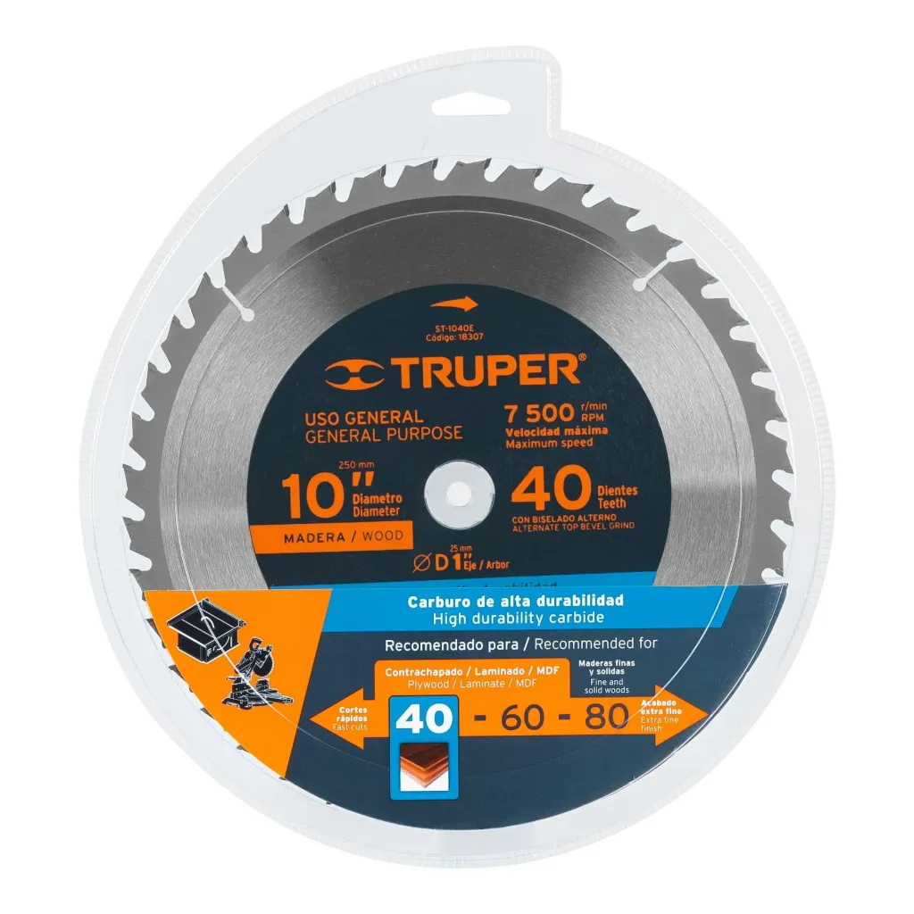 DISCO SIERRA 10" MADERA 40 DIENTES - TRUPER