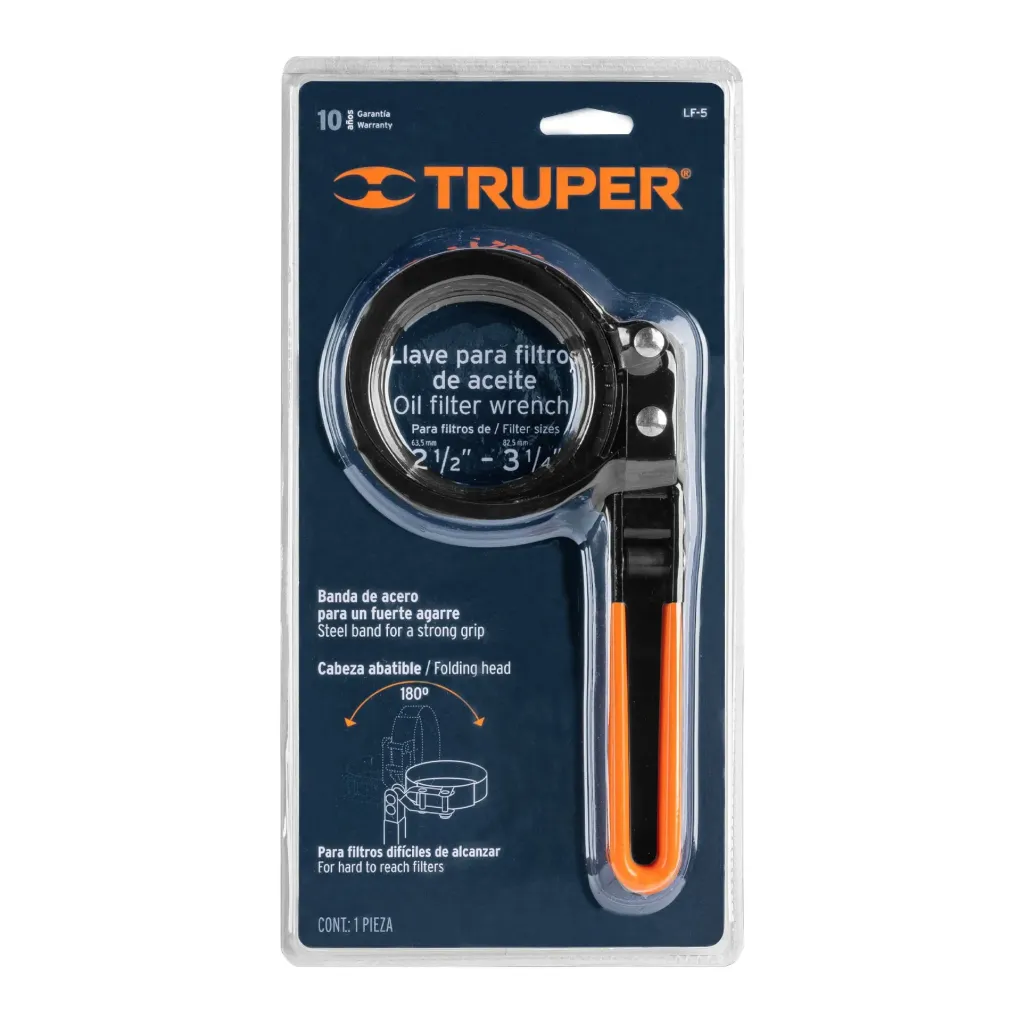 LLAVE DE BANDA METÁLICA FILTRO ACEITE 2-1/2" A 3-1/4" - TRUPER