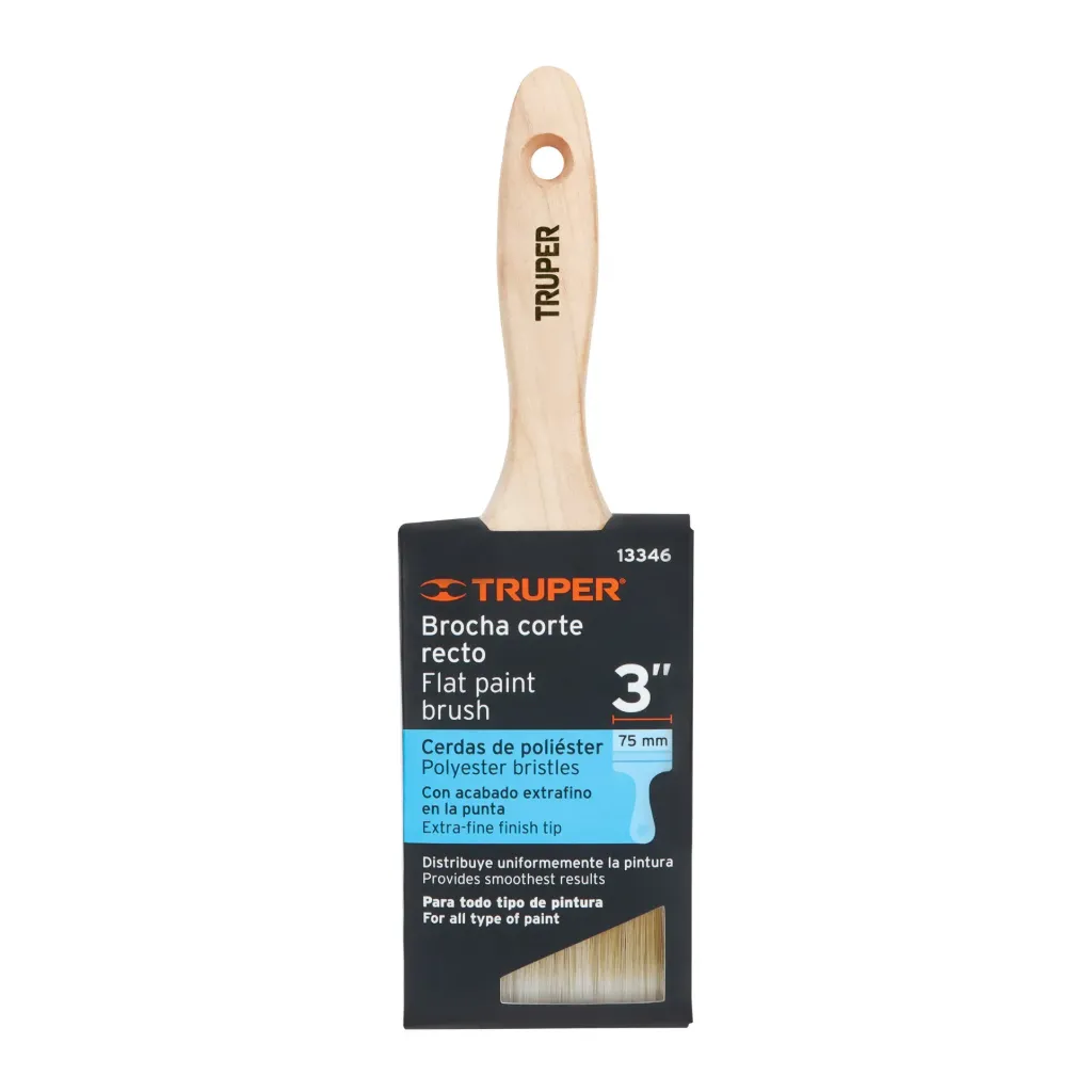BORRAR - BROCHA CERDAS SINTÉTICAS 3" CORTE RECTO, MANGO DE MADERA