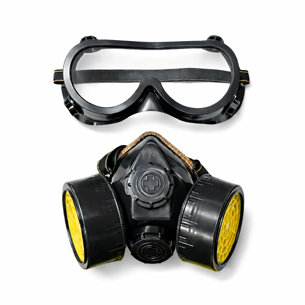 RESPIRADOR DOBLE CON GAFAS DE PROTECCION