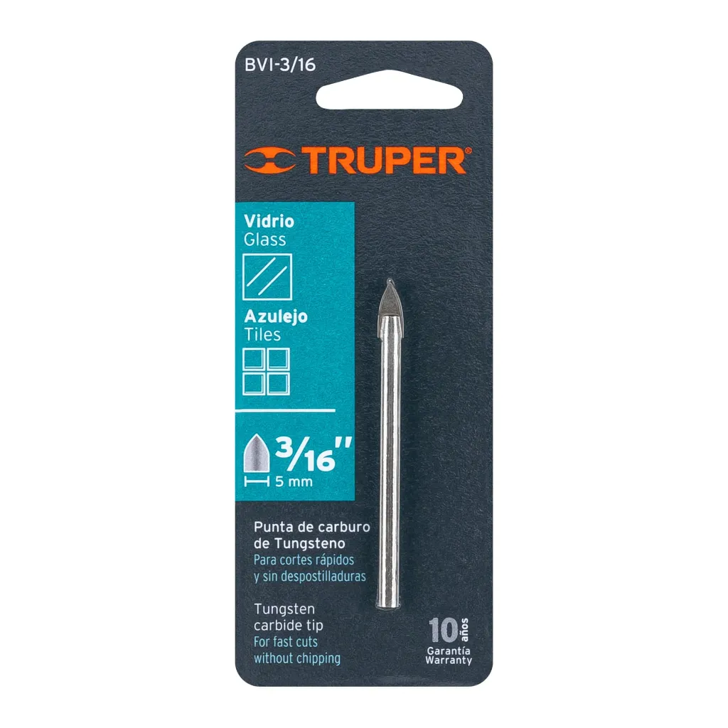 BROCA PARA VIDRIO Y BALDOSA 3/16" - TRUPER