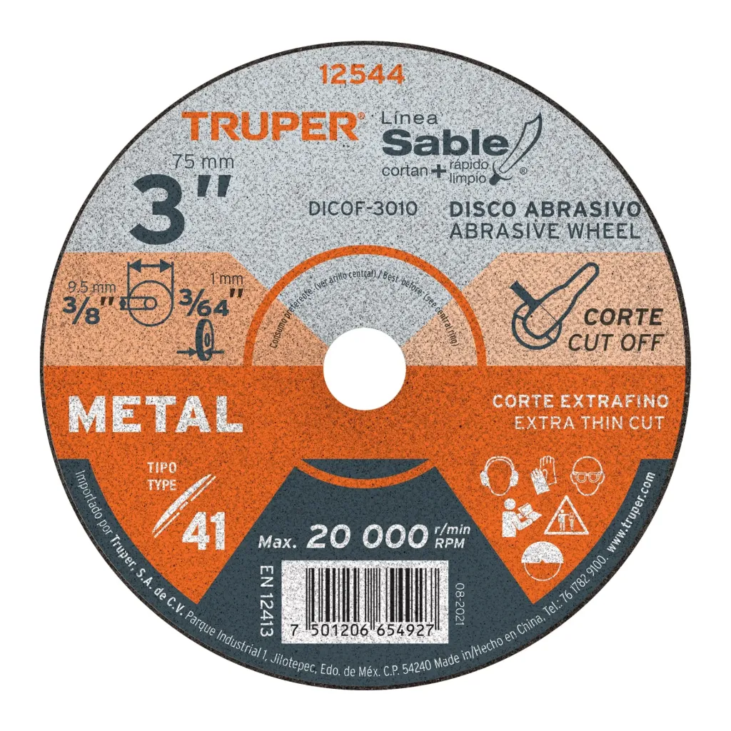 DISCO DE CORTE METAL 3" - TRUPER