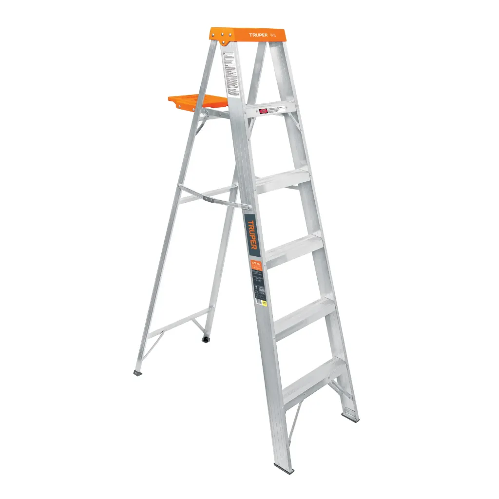 ESCALERA TIJERA TIPO II 5 PELDAÑOS Y BANDEJA 1.8 M - TRUPER