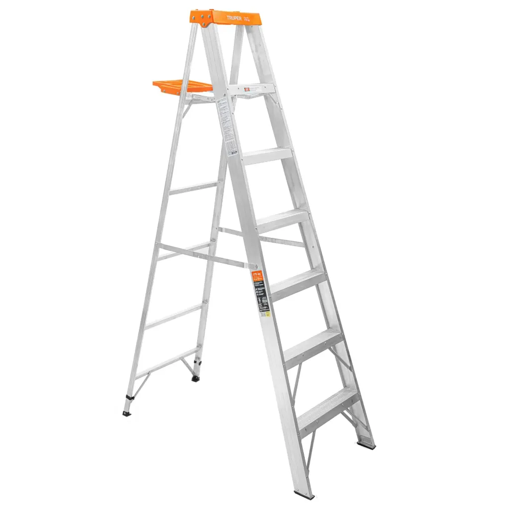 ESCALERA TIJERA TIPO II 6 PELDAÑOS Y BANDEJA 2.1M - TRUPER