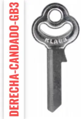 LLAVE DERECHA CANDADO PEQUEÑO GB3