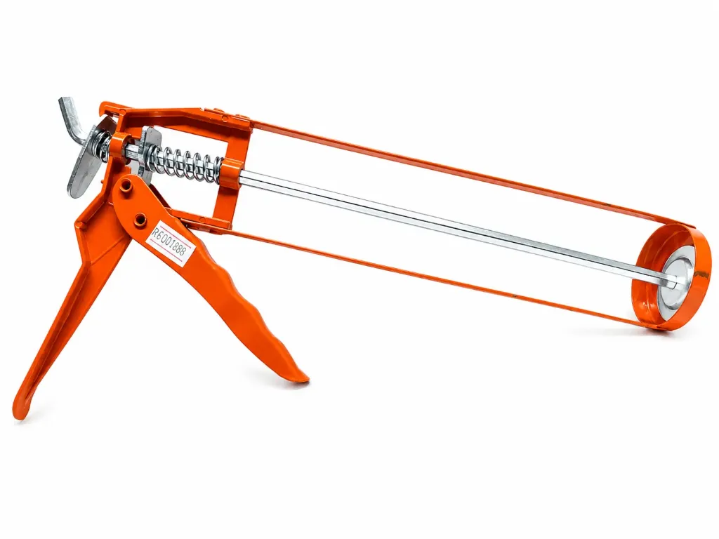 PISTOLA SILICONA ESQUELETO MANGO NARANJA MT-PICE