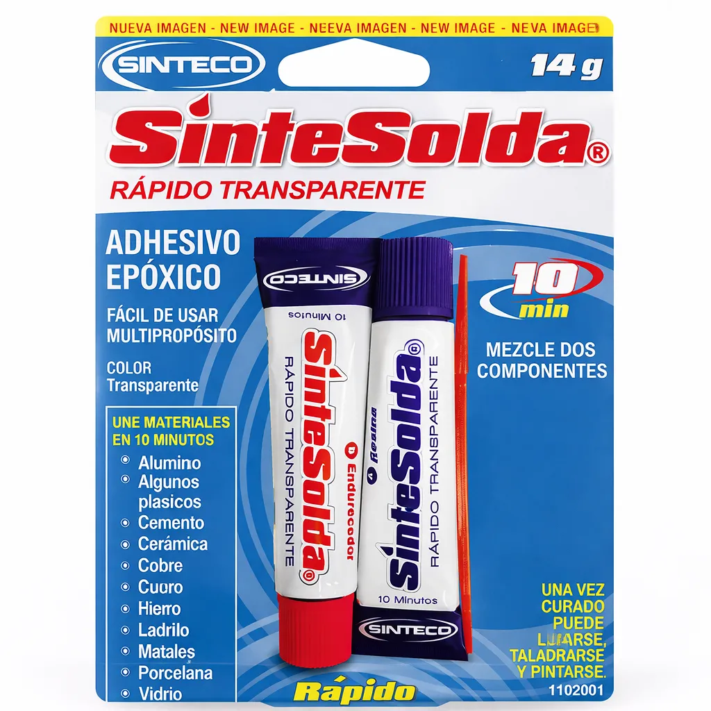 ADHESIVO EPOXICO TRANSPARENTE SINTESOLDA 10 MINUTOS